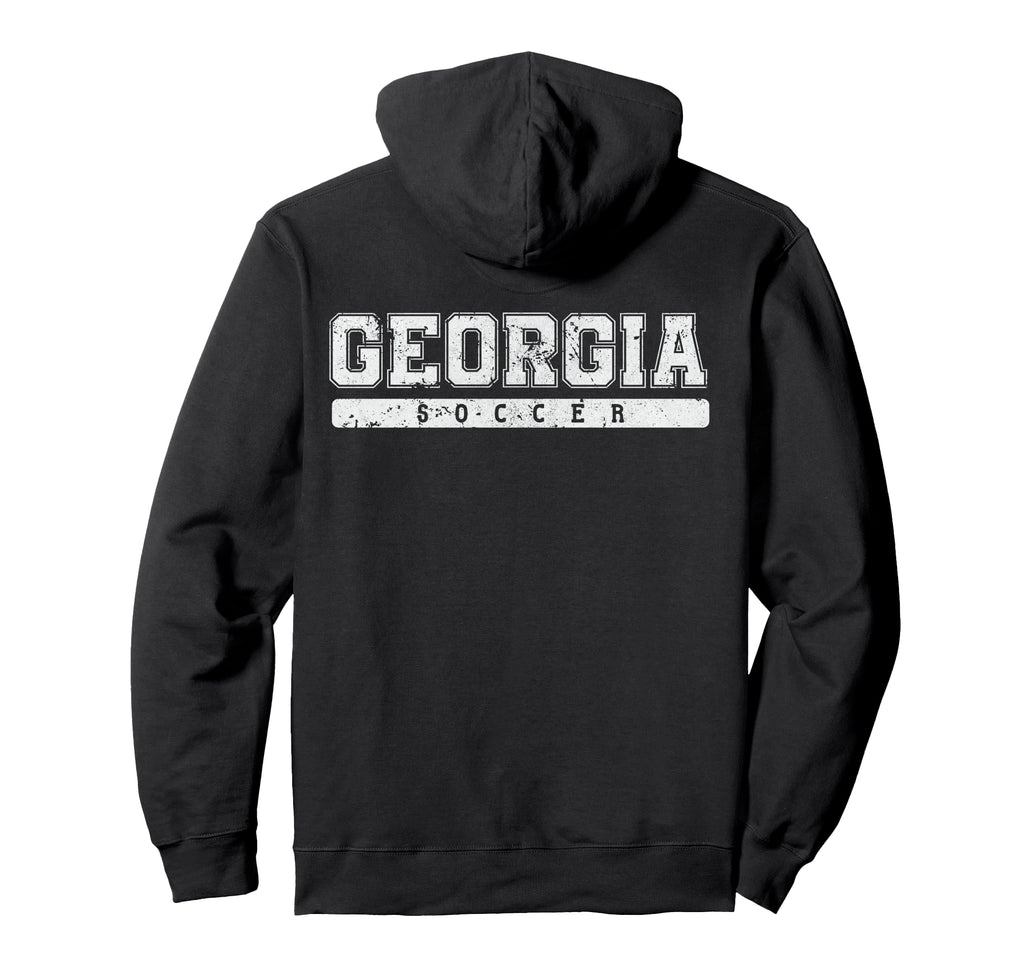 Georgia Soccer White Text Hoodie - Aesthetic Graphic Unisex - T-Shirt, Sweatshirt, Hoodie