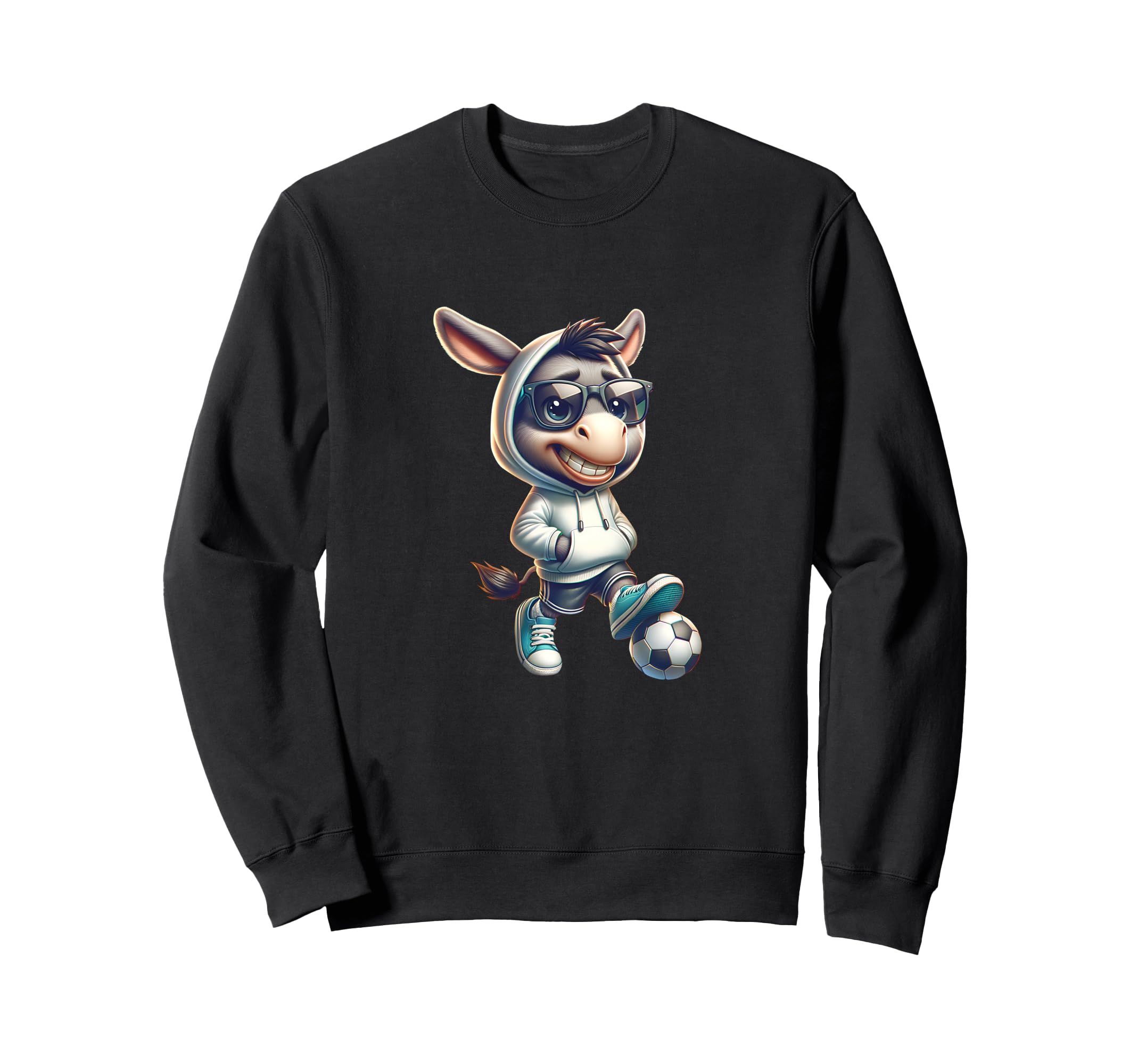 Donkey Soccer Player Shades And Vibe Sweatshirt - Trendy Graphic Men Women - T-Shirt, Sweatshirt, Hoodie