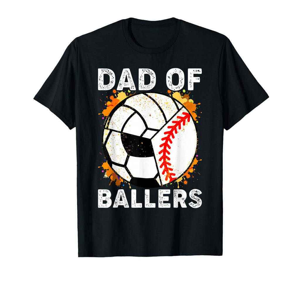 Dad Ballers Funny Baseball Volleyball T-Shirt - Graphic Print Unisex - T-Shirt, Sweatshirt, Hoodie