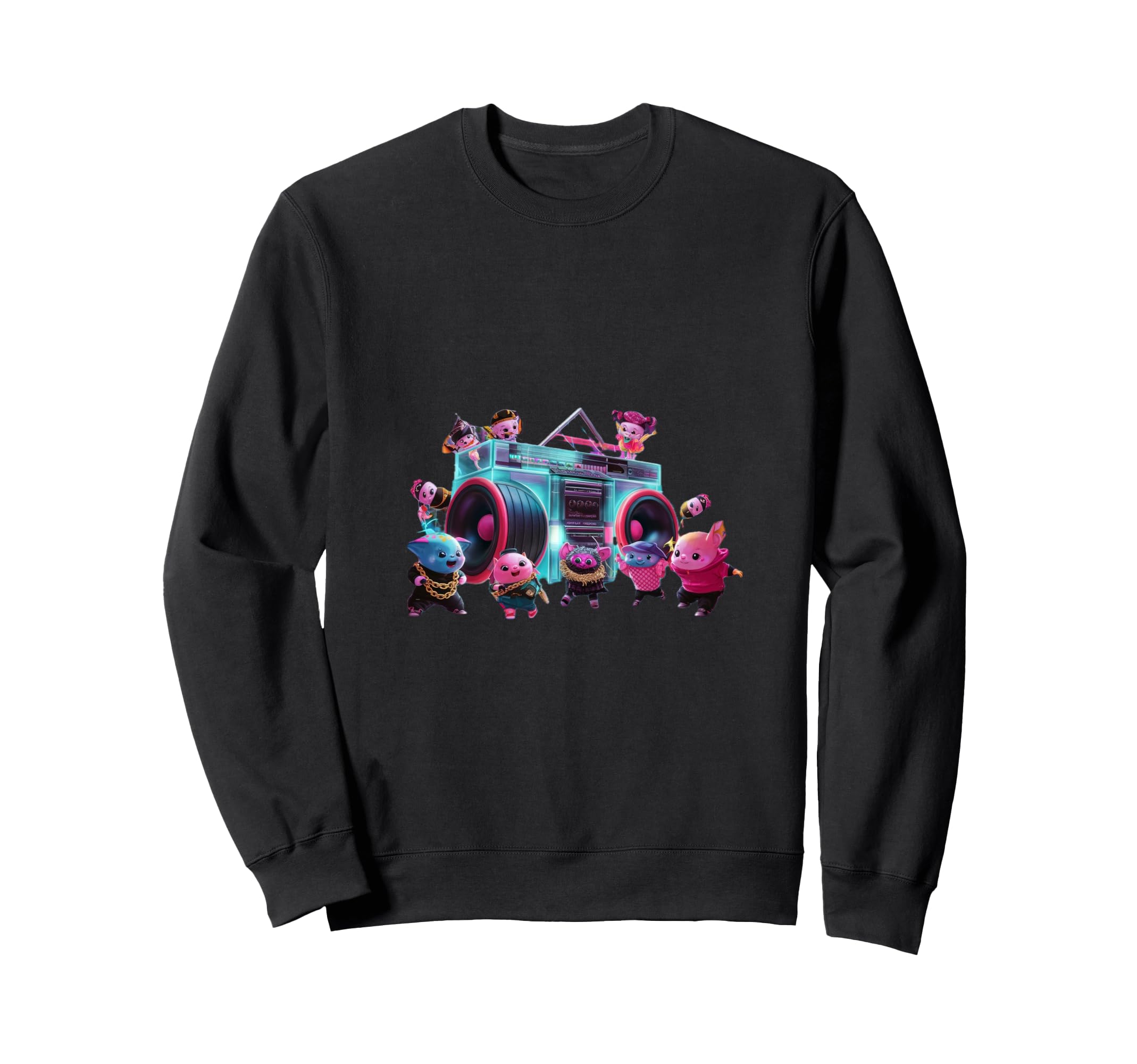 Anime Dance Party Boombox Hiphop Old Sweatshirt - Minimalist Print Unisex - T-Shirt, Sweatshirt, Hoodie