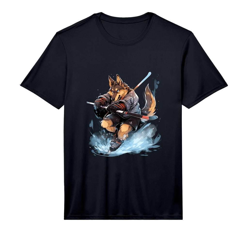 Hockey German Shepherd Ice Hockey T-Shirt - Custom Art Print for Adults - T-Shirt, Sweatshirt, Hoodie
