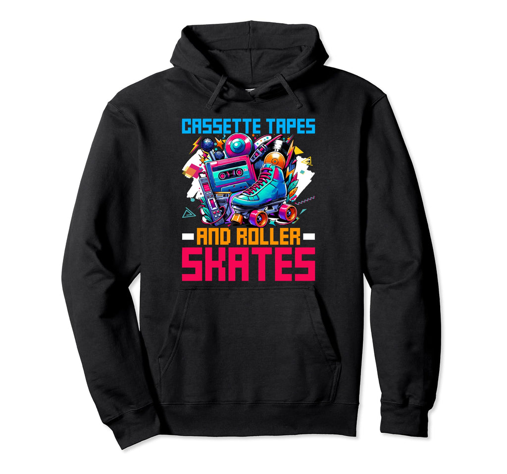 Cassette Tapes Roller Skates 80S Costume Hoodie - Aesthetic Graphic Unisex - T-Shirt, Sweatshirt, Hoodie