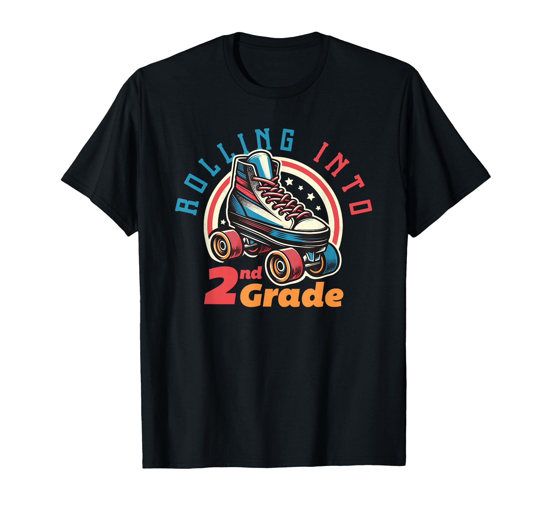 Rolling Into 2Nd Grade Roller Skate T-Shirt - Aesthetic Graphic for Adults - T-Shirt, Sweatshirt, Hoodie
