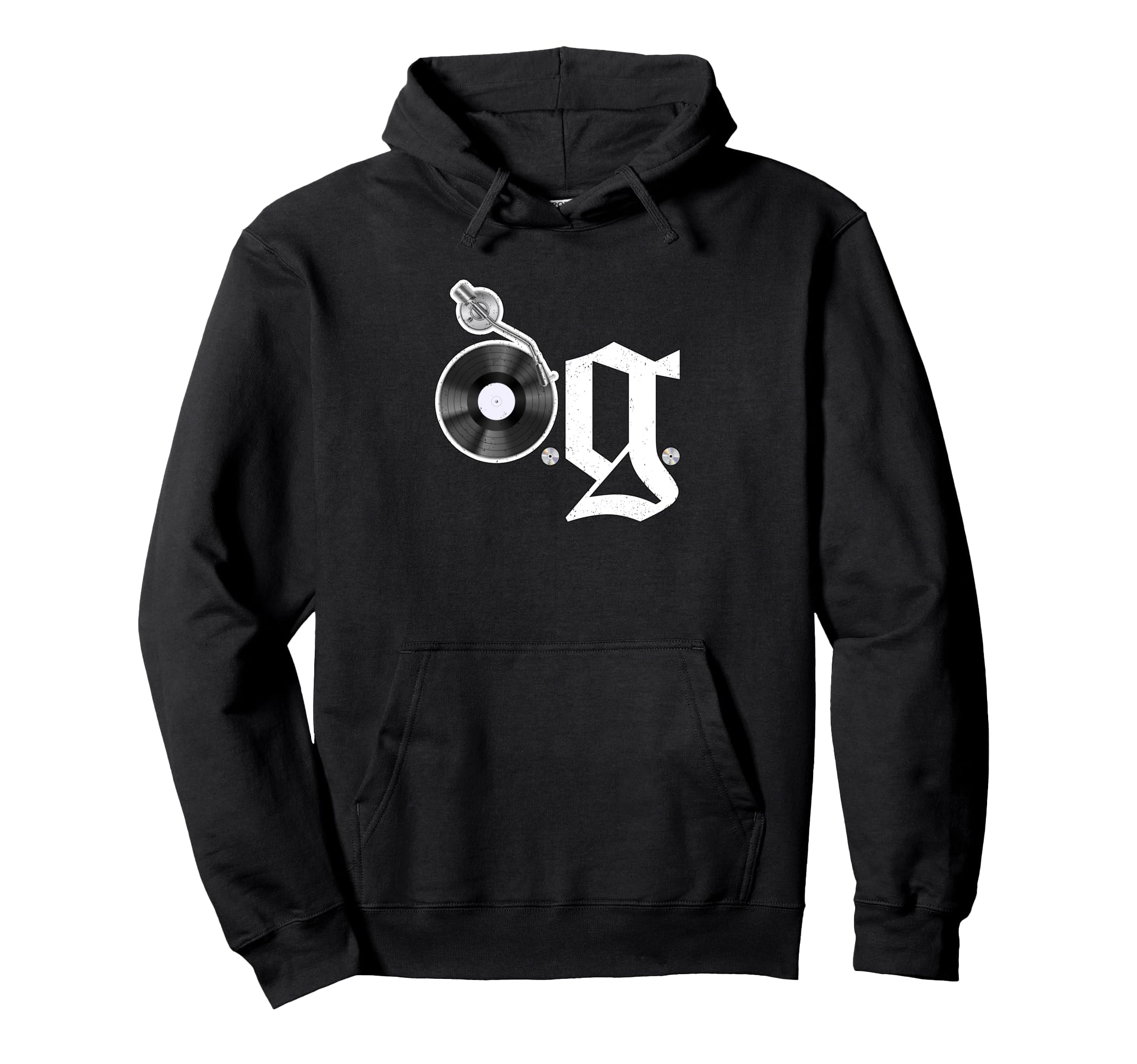 Old School Og Hip Hop Head Vinyl Cds Hoodie - Streetwear Style Men Women - T-Shirt, Sweatshirt, Hoodie