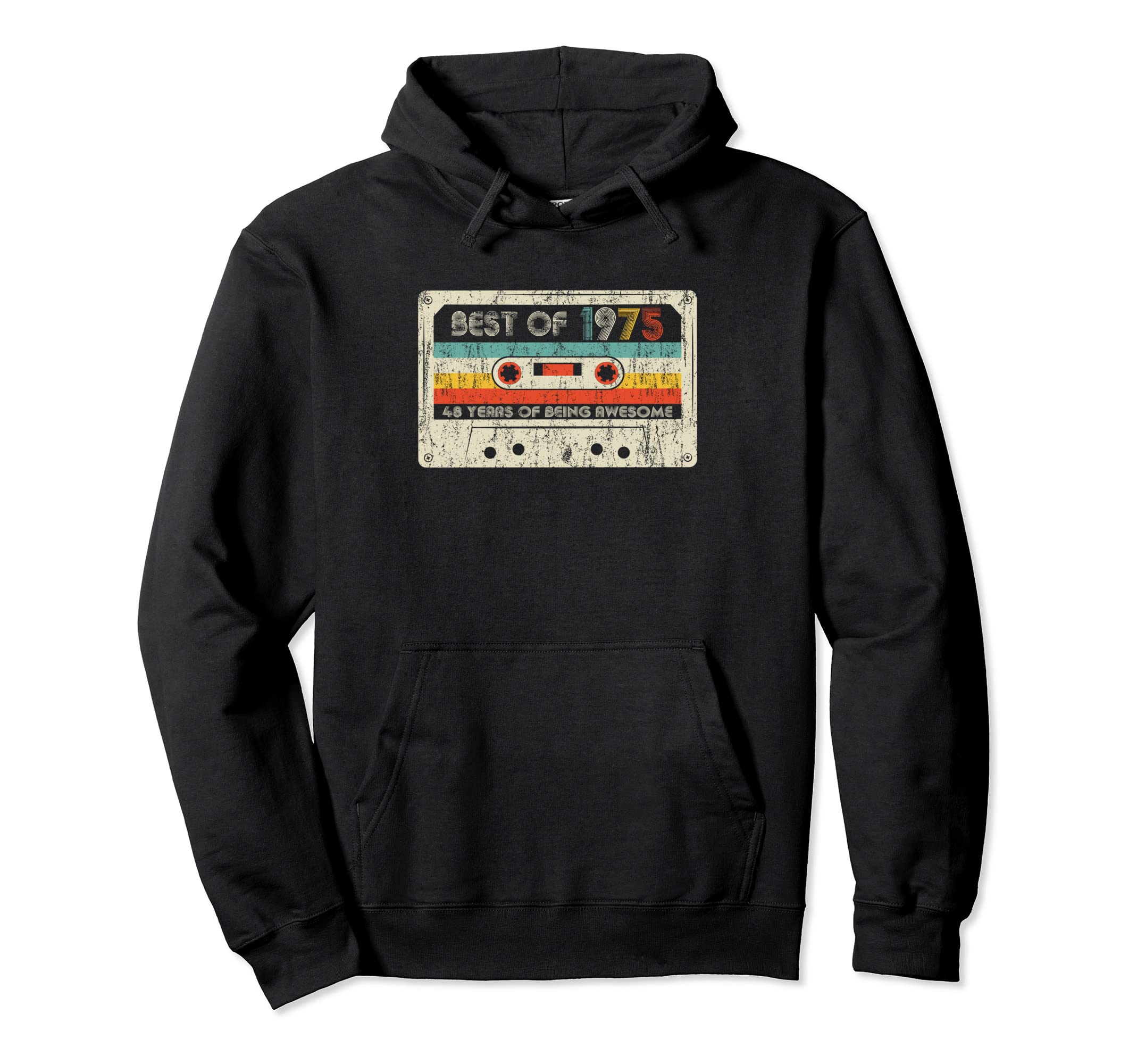 48Th Birthday Gifts Best 1975 Cassette Tape Hoodie - Unique Graphic Unisex - T-Shirt, Sweatshirt, Hoodie