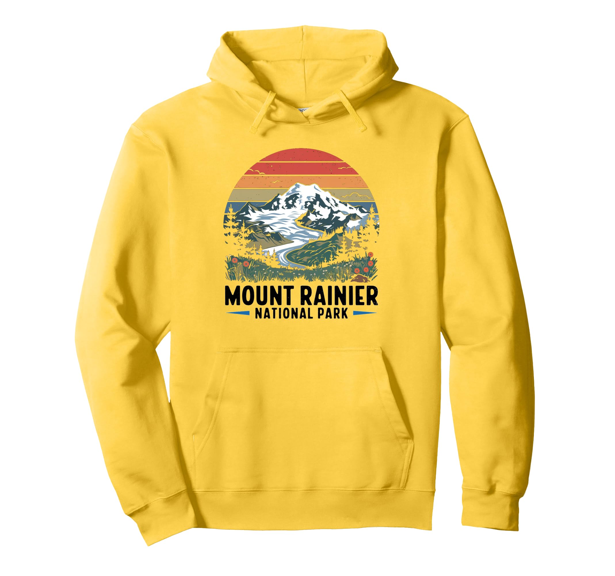 Mount Rainier National Park Hoodie - Fun Novelty Design for Adults - T-Shirt, Sweatshirt, Hoodie
