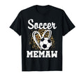 Soccer Memaw Leopard Heart Matching T-Shirt - Minimalist Print Unisex - T-Shirt, Sweatshirt, Hoodie