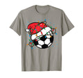 Soccer Ball Santa Hat Lights Coach T-Shirt - Minimalist Print for Adults - T-Shirt, Sweatshirt, Hoodie