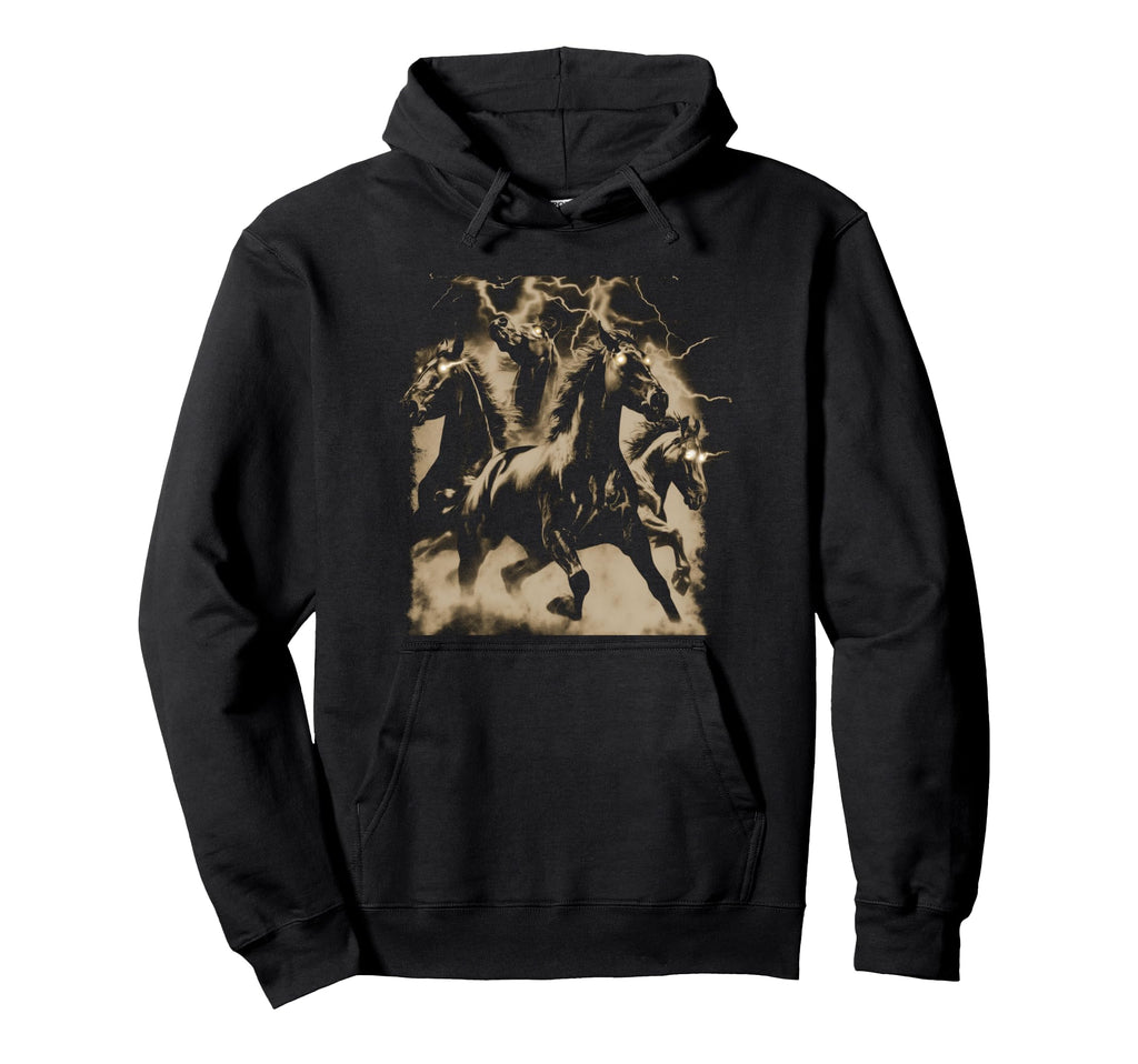 Horse Lightning 80S 90S Western Grunge Hoodie - Trendy Graphic Unisex - T-Shirt, Sweatshirt, Hoodie