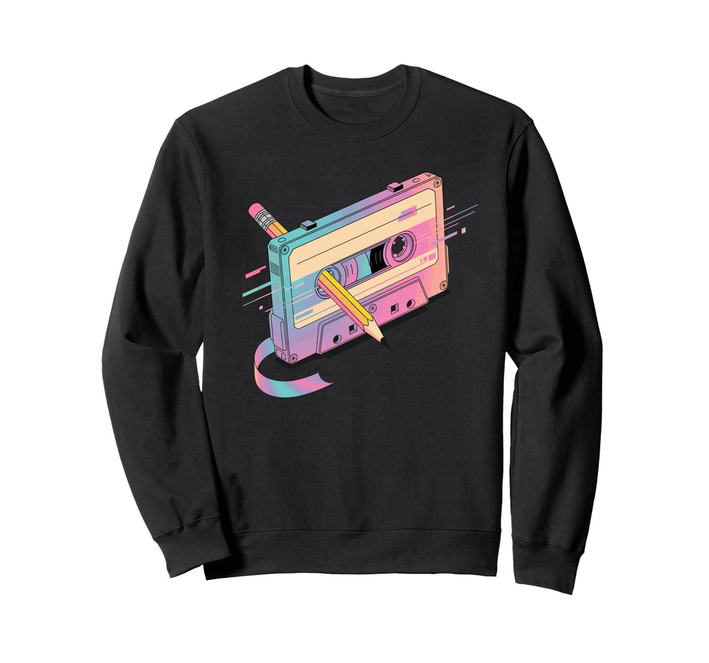 Art Cassette Player Music Tape Recorder Sweatshirt - Trendy Graphic Unisex - T-Shirt, Sweatshirt, Hoodie