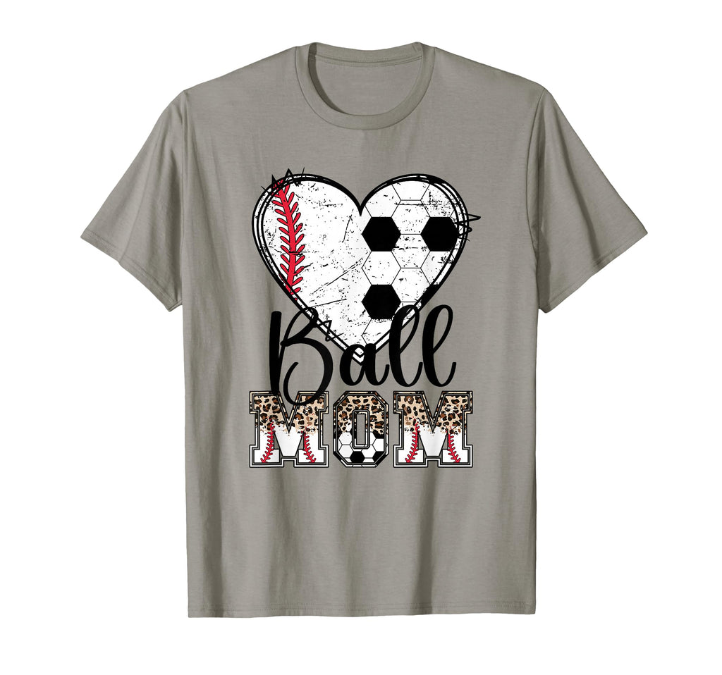 Ball Mom Heart Soccer Baseball Mom T-Shirt - Streetwear Style Men Women - T-Shirt, Sweatshirt, Hoodie