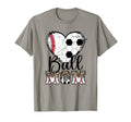 Ball Mom Heart Soccer Baseball Mom T-Shirt - Streetwear Style Men Women - T-Shirt, Sweatshirt, Hoodie