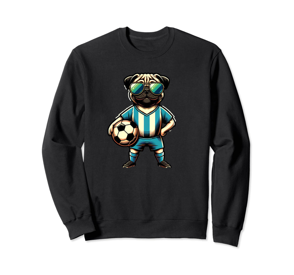 Pug Dog Soccer Player Ball Champion Fan Sweatshirt - Novelty Apparel Unisex - T-Shirt, Sweatshirt, Hoodie