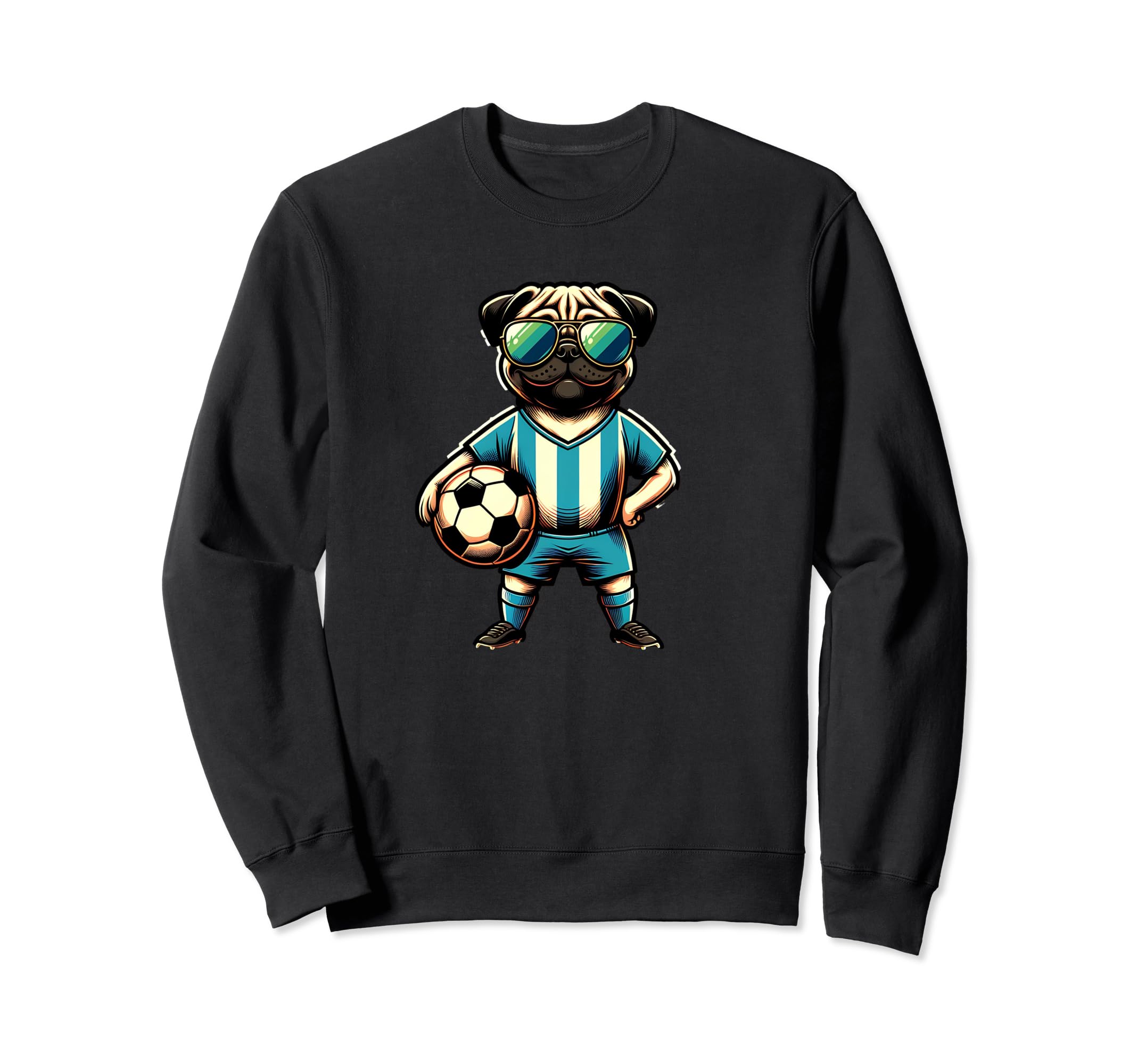 Pug Dog Soccer Player Ball Champion Fan Sweatshirt - Novelty Apparel Unisex - T-Shirt, Sweatshirt, Hoodie