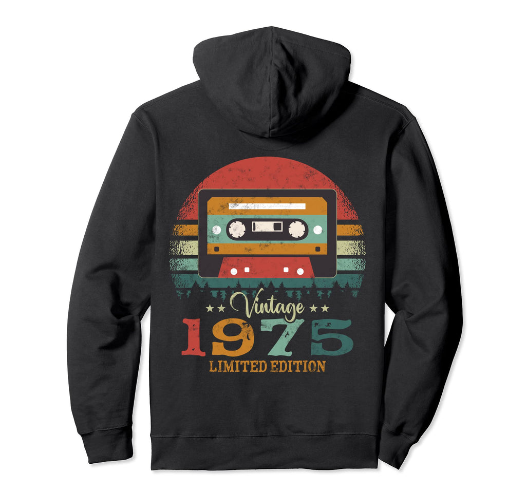 Cassette Tape 1975 Birthday Hoodie - Novelty Apparel for Adults - T-Shirt, Sweatshirt, Hoodie