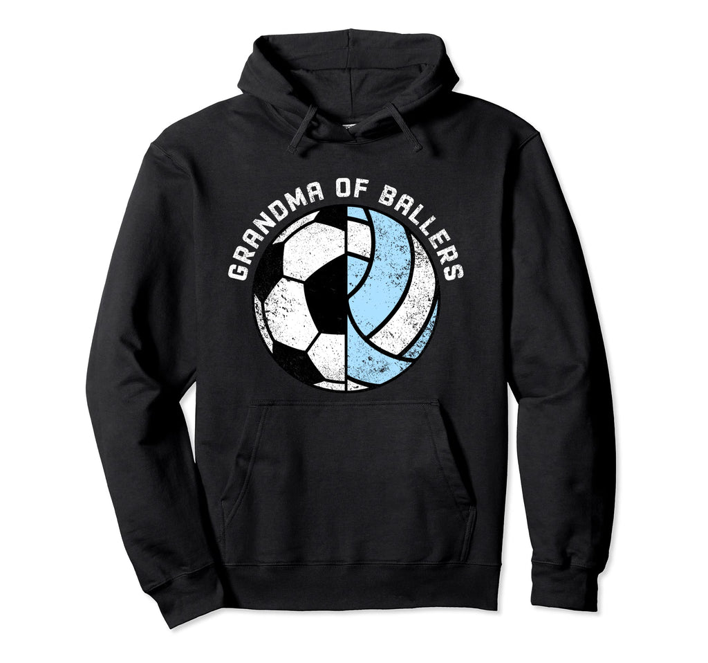 Grandma Ballers Funny Soccer Volleyball Hoodie - Trendy Graphic Unisex - T-Shirt, Sweatshirt, Hoodie