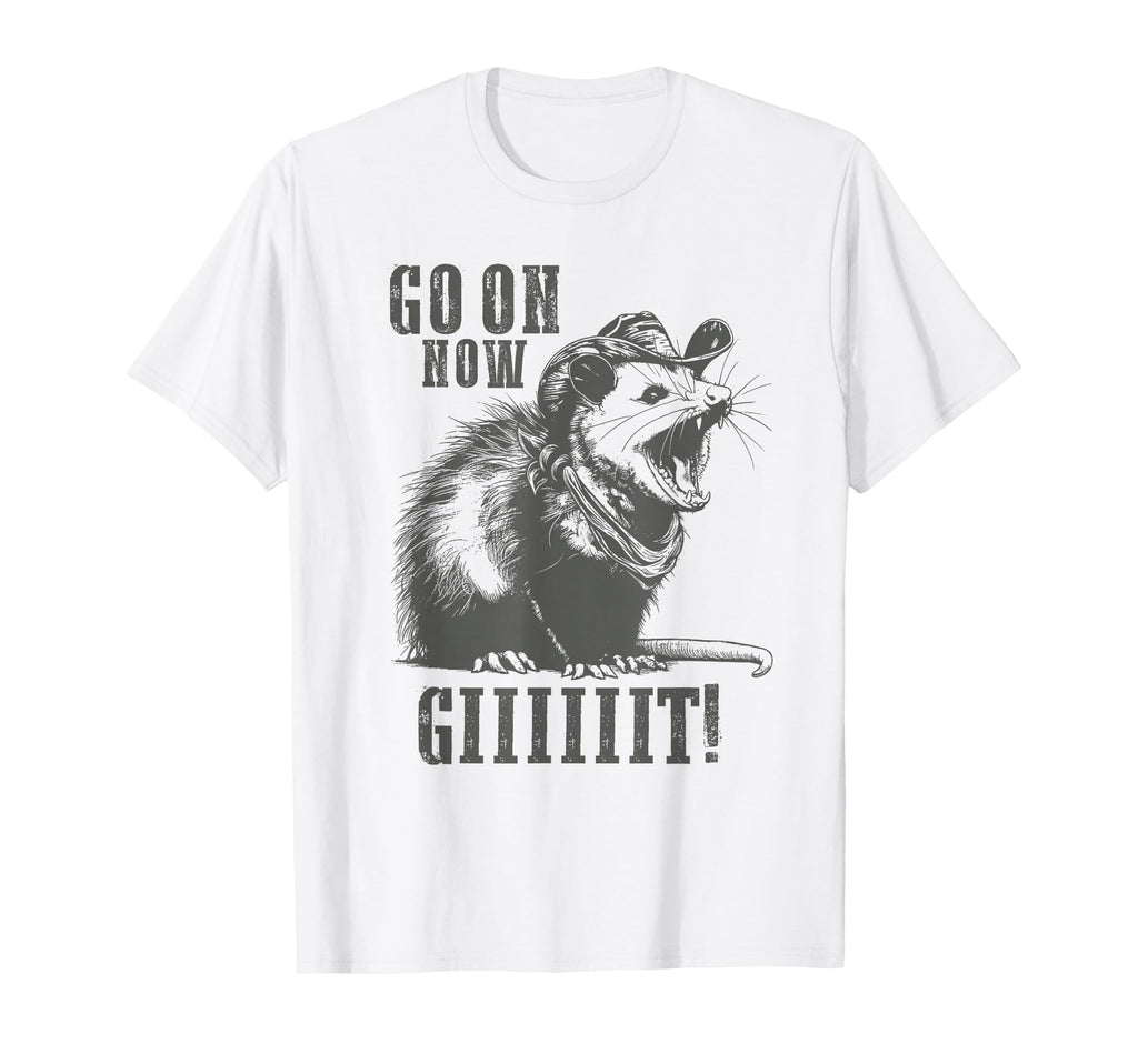 Cowboy Opossum Go Now Git Western Opossum T-Shirt - Trendy Graphic Unisex - T-Shirt, Sweatshirt, Hoodie