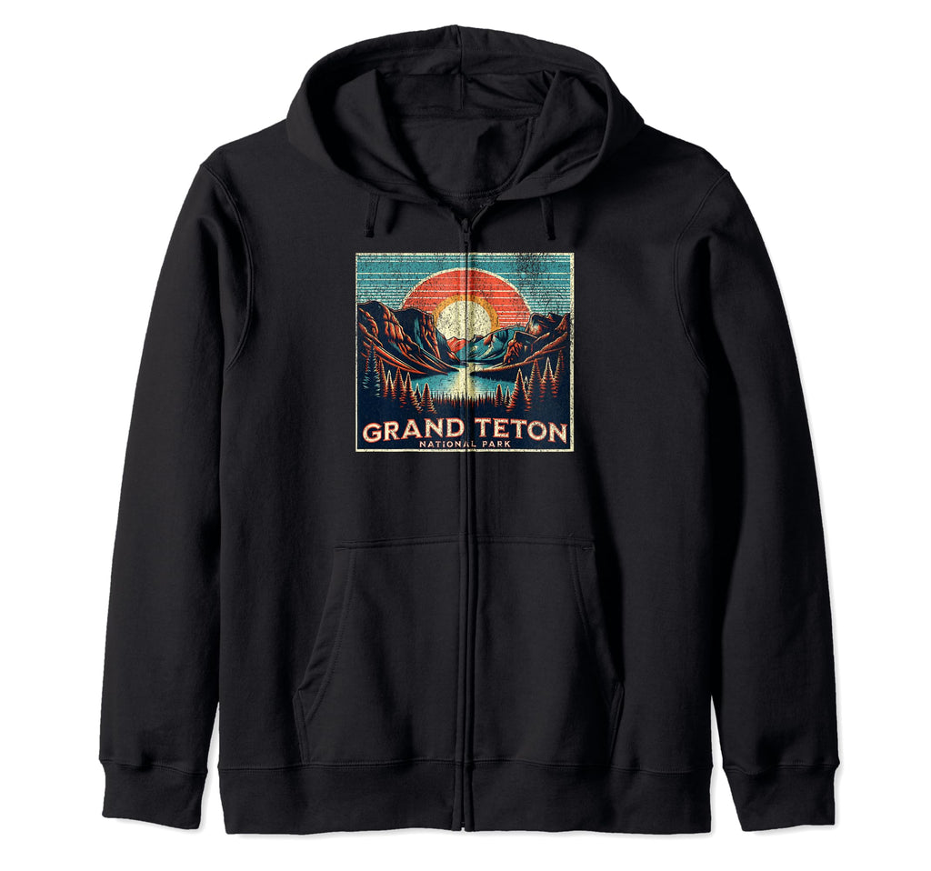 Grand Teton National Park Wyoming Usa Hoodie - Custom Art Print Men Women - T-Shirt, Sweatshirt, Hoodie