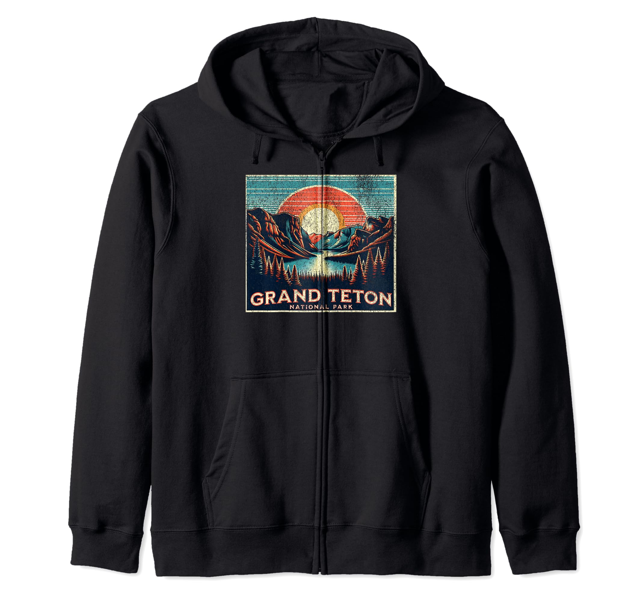 Grand Teton National Park Wyoming Usa Hoodie - Custom Art Print Men Women - T-Shirt, Sweatshirt, Hoodie