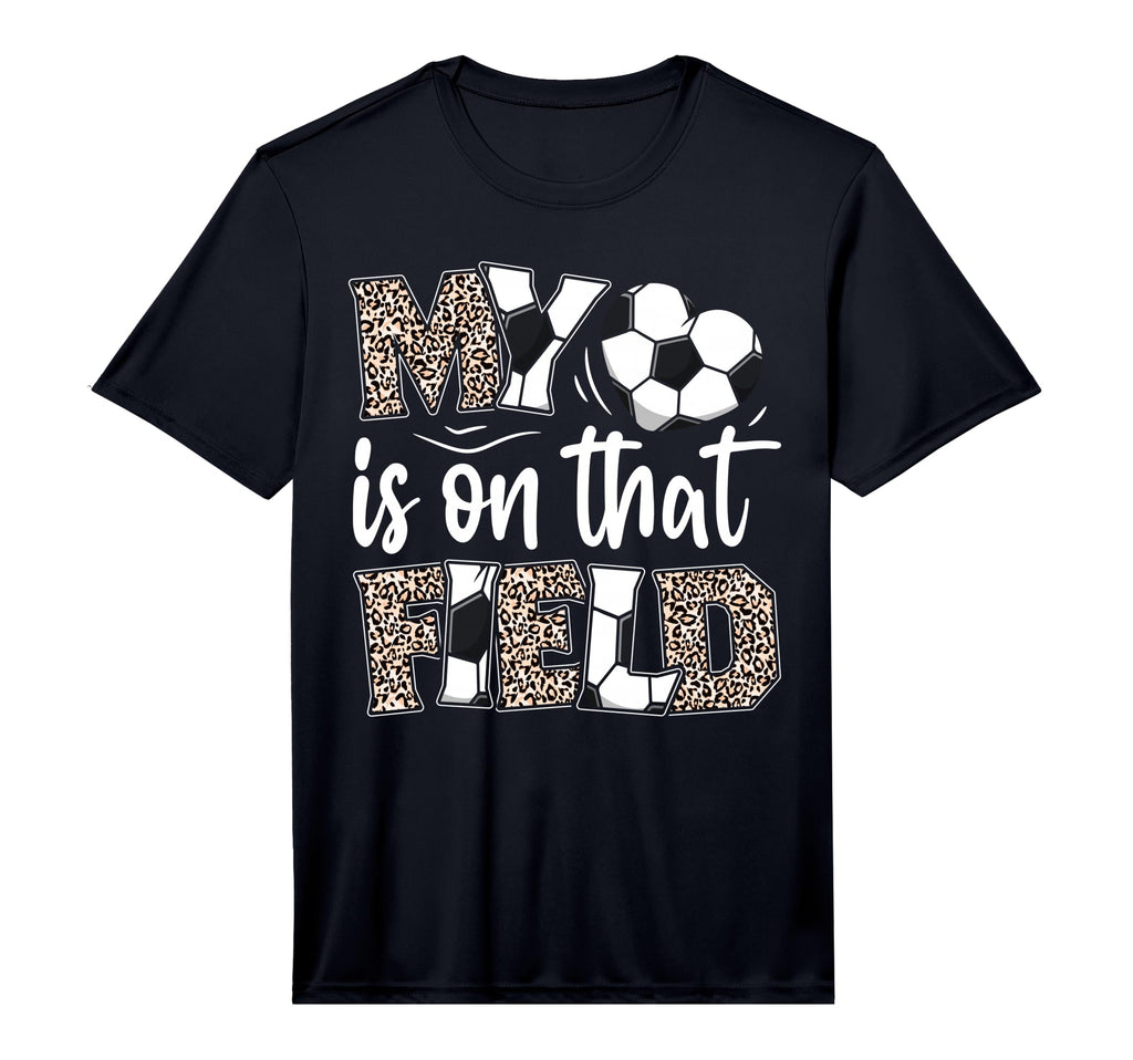 My Heart Is That Field Soccer Leopard T-Shirt - Fun Novelty Design Unisex - T-Shirt, Sweatshirt, Hoodie