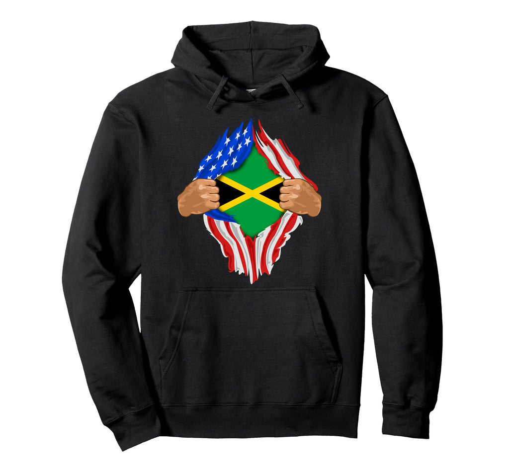 Jamaican Blood Inside Me Jamaica Flag Gift Hoodie - Unique Graphic Unisex - T-Shirt, Sweatshirt, Hoodie