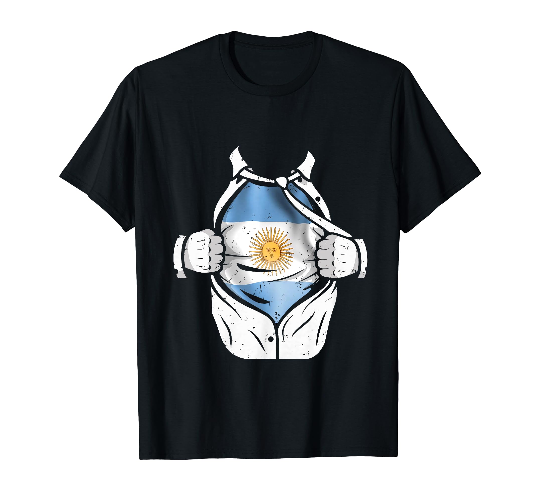 Superhero Flag I Love Argentina T-Shirt - Aesthetic Graphic Unisex - T-Shirt, Sweatshirt, Hoodie