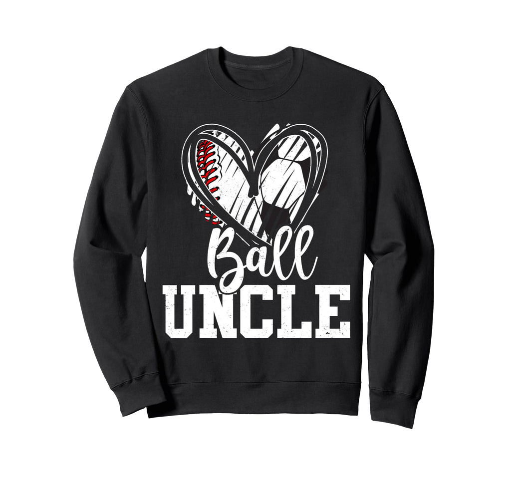 Ball Uncle Heart Baseball Soccer Sweatshirt - Minimalist Print Men Women - T-Shirt, Sweatshirt, Hoodie