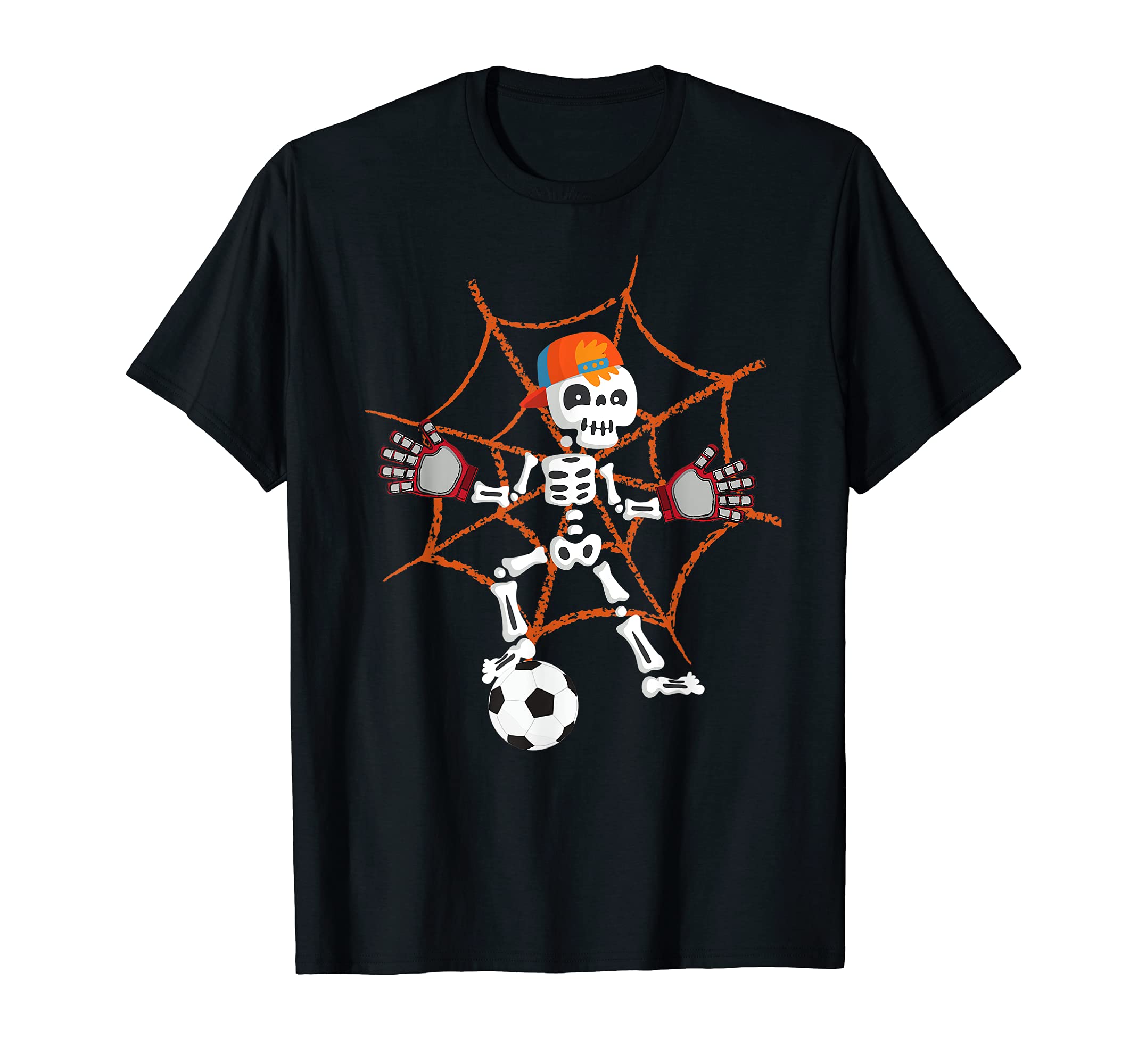 Goalkeeper Soccer Skeleton Halloween Soccer T-Shirt - Graphic Print Unisex - T-Shirt, Sweatshirt, Hoodie