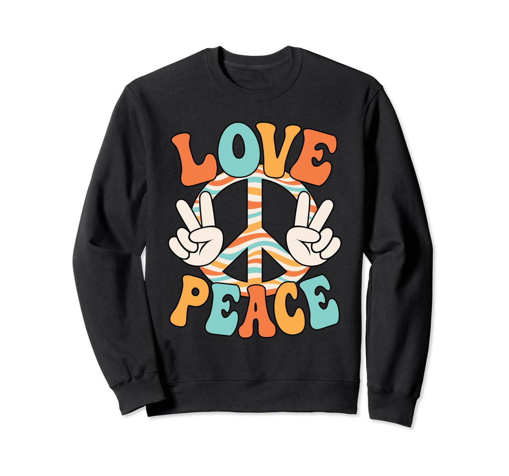 Love Peace Sign 60S 70S Outfit Sweatshirt - Fun Novelty Design for Adults - T-Shirt, Sweatshirt, Hoodie