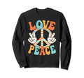 Love Peace Sign 60S 70S Outfit Sweatshirt - Fun Novelty Design for Adults - T-Shirt, Sweatshirt, Hoodie