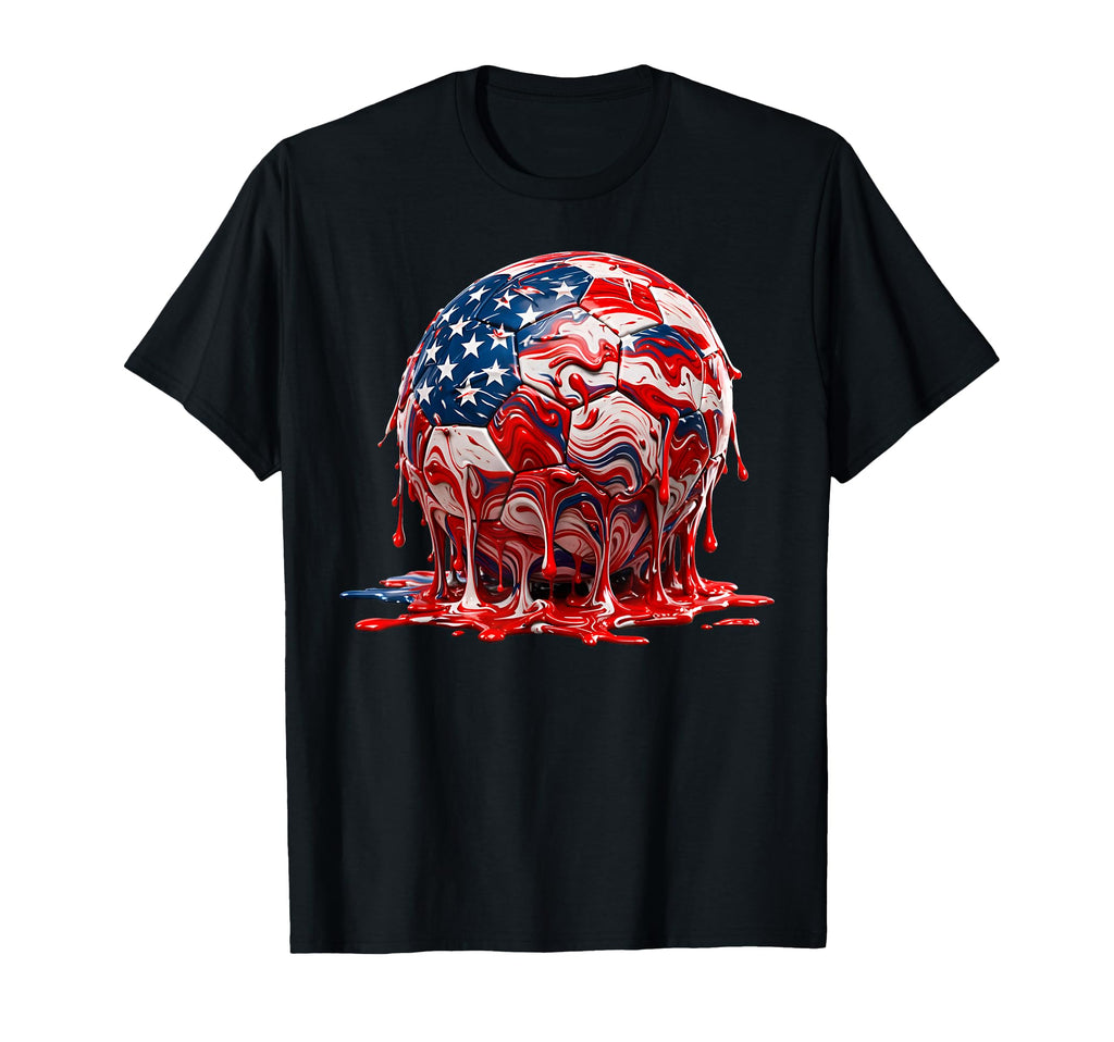 4Th July Soccer Melting Patriotic T-Shirt - Unique Graphic Men Women - T-Shirt, Sweatshirt, Hoodie