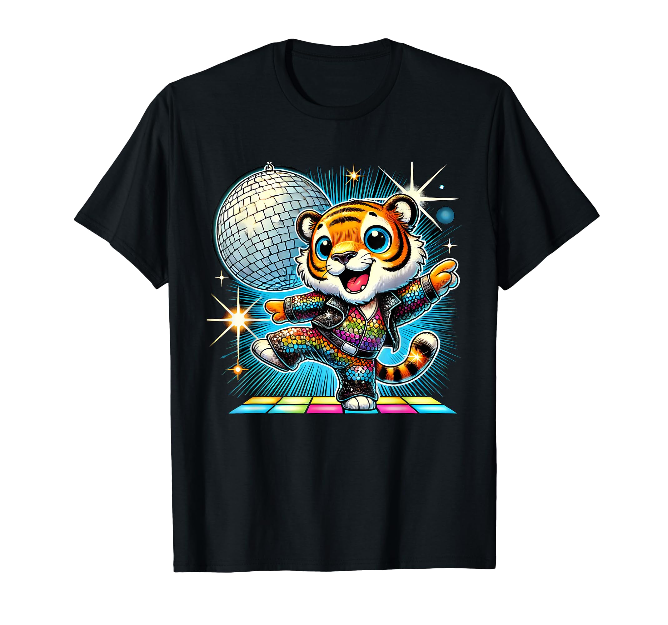 Aesthetic Tiger Disco T-Shirt - Unique Graphic for Adults - T-Shirt, Sweatshirt, Hoodie
