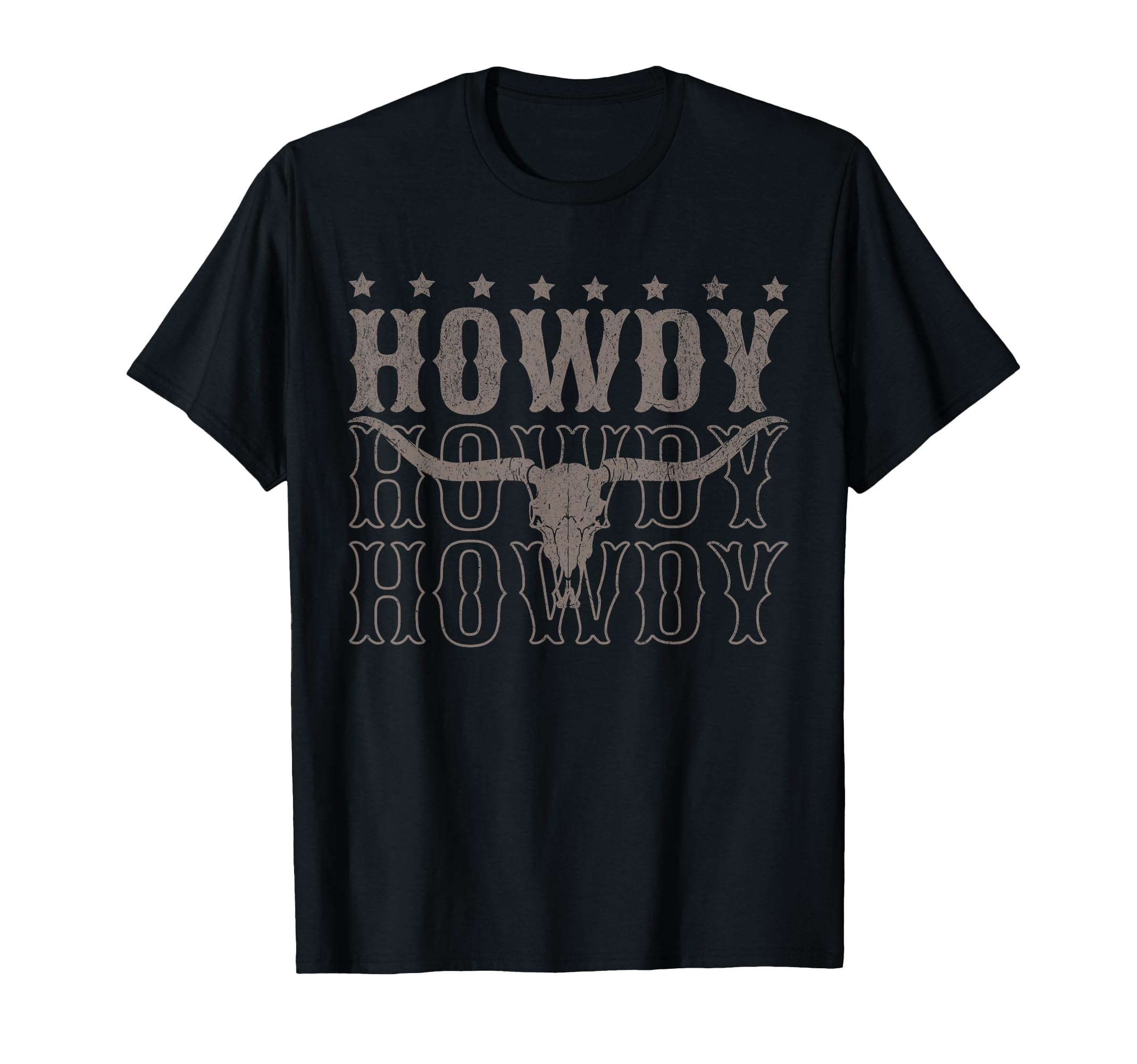 Howdy Cow Bull Skull Cowboy Cowgirl T-Shirt - Minimalist Print Unisex - T-Shirt, Sweatshirt, Hoodie