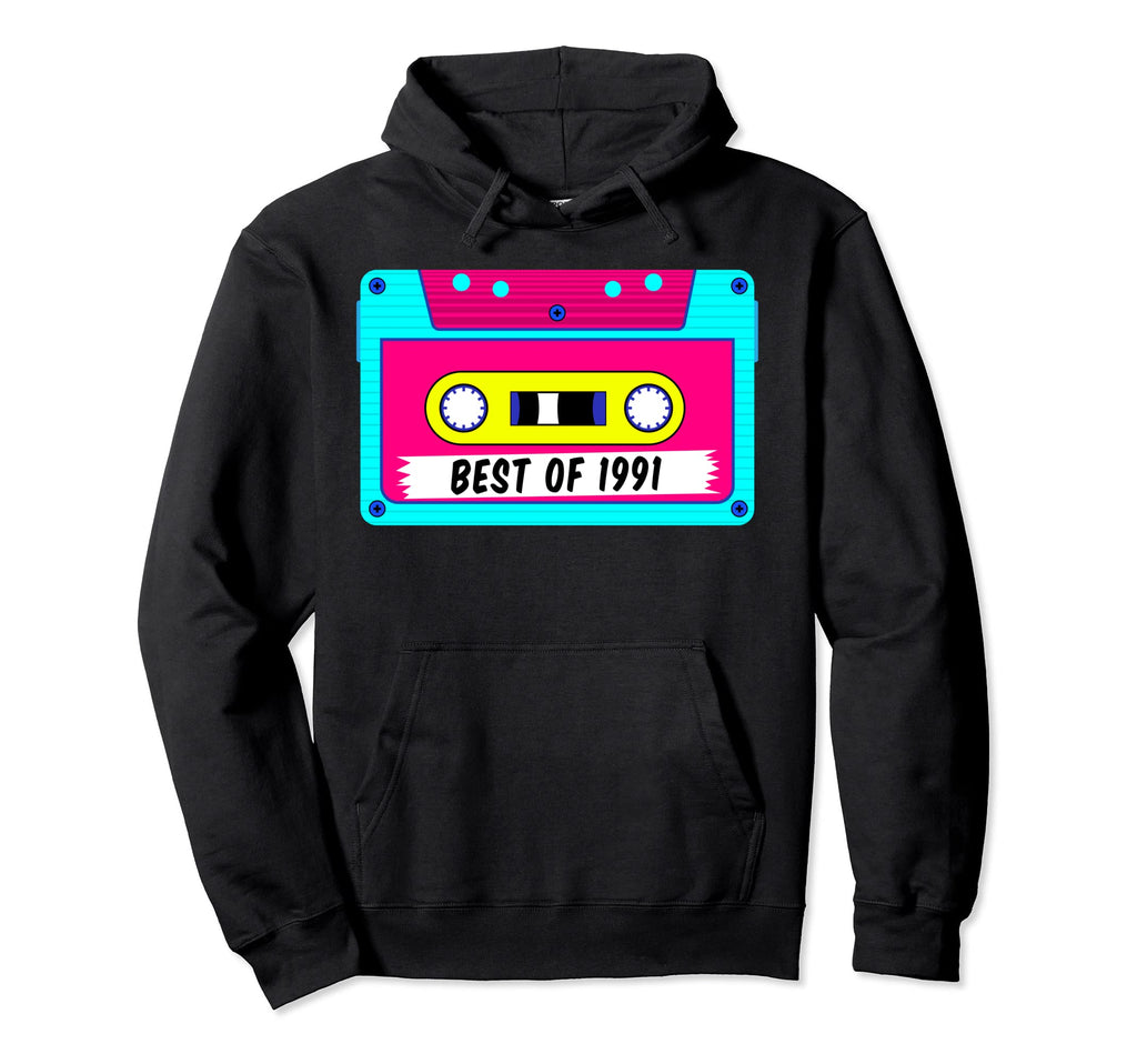 Best 1991 Futuristic Cassette Tape Hoodie - Fun Novelty Design Men Women - T-Shirt, Sweatshirt, Hoodie