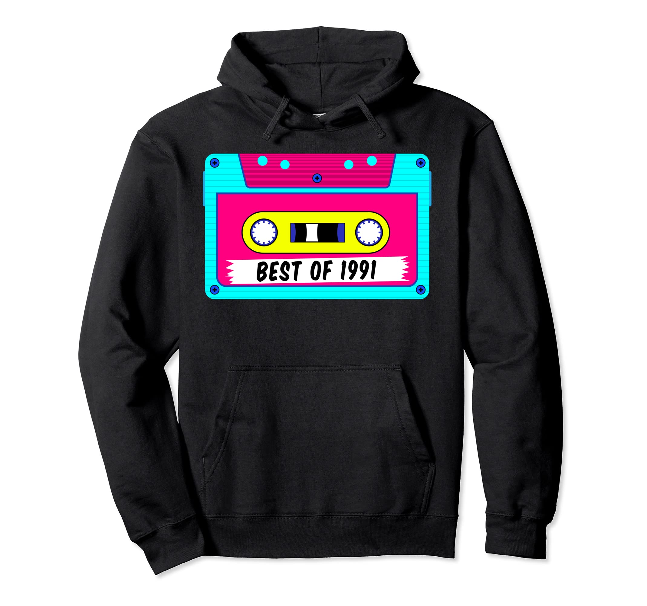 Best 1991 Futuristic Cassette Tape Hoodie - Fun Novelty Design Men Women - T-Shirt, Sweatshirt, Hoodie