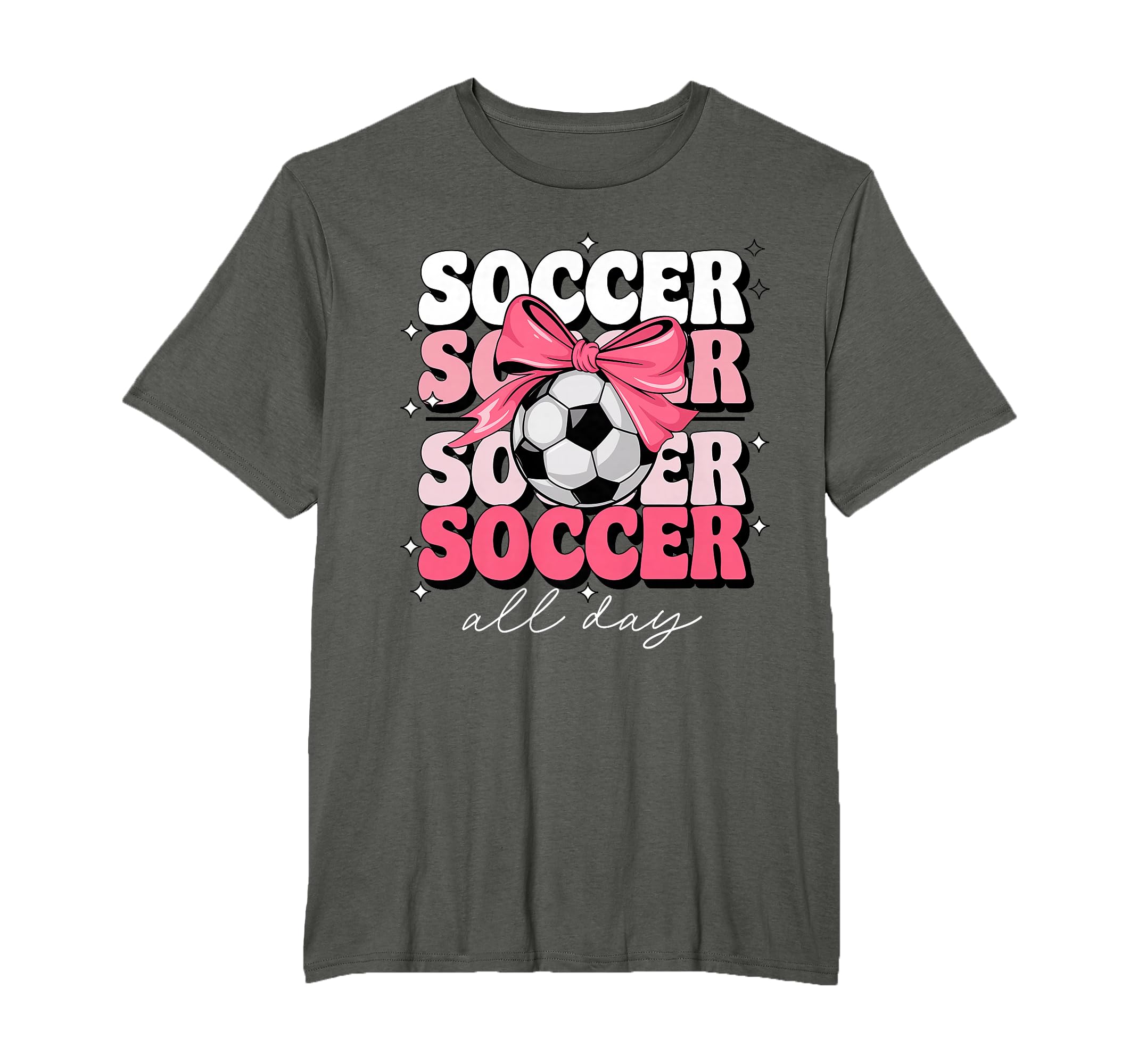Groovy Soccer Coquette Bow Soccer T-Shirt - Casual Everyday Wear Men Women - T-Shirt, Sweatshirt, Hoodie