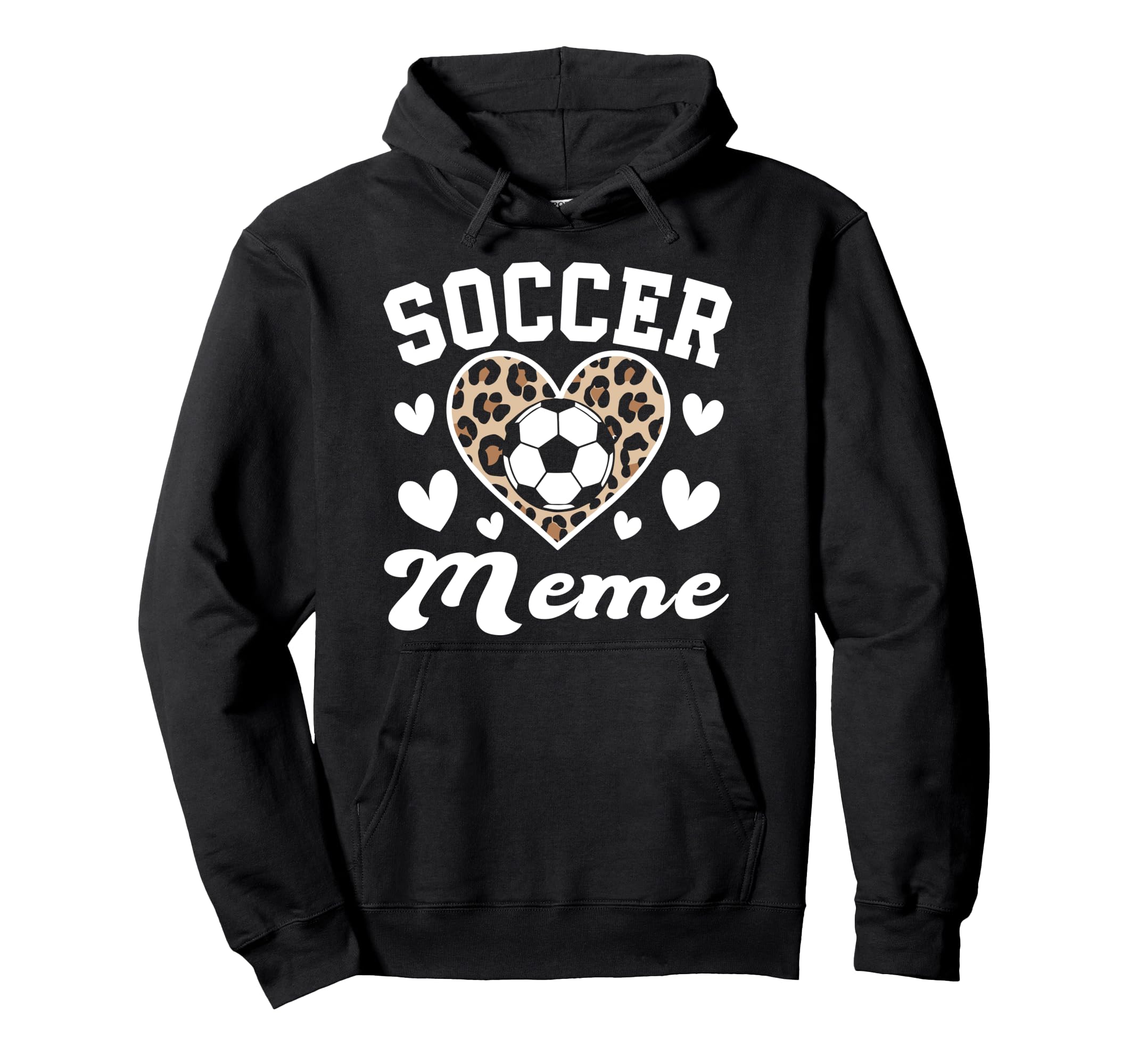 Soccer Meme Funny Leopard Heart Hoodie - Unique Graphic Unisex - T-Shirt, Sweatshirt, Hoodie