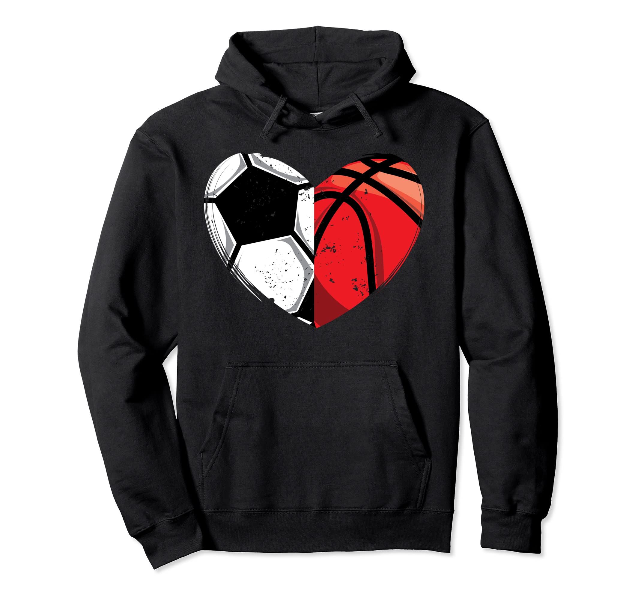 Soccer Heart Basketball Heart Coach Team Hoodie - Streetwear Style Unisex - T-Shirt, Sweatshirt, Hoodie