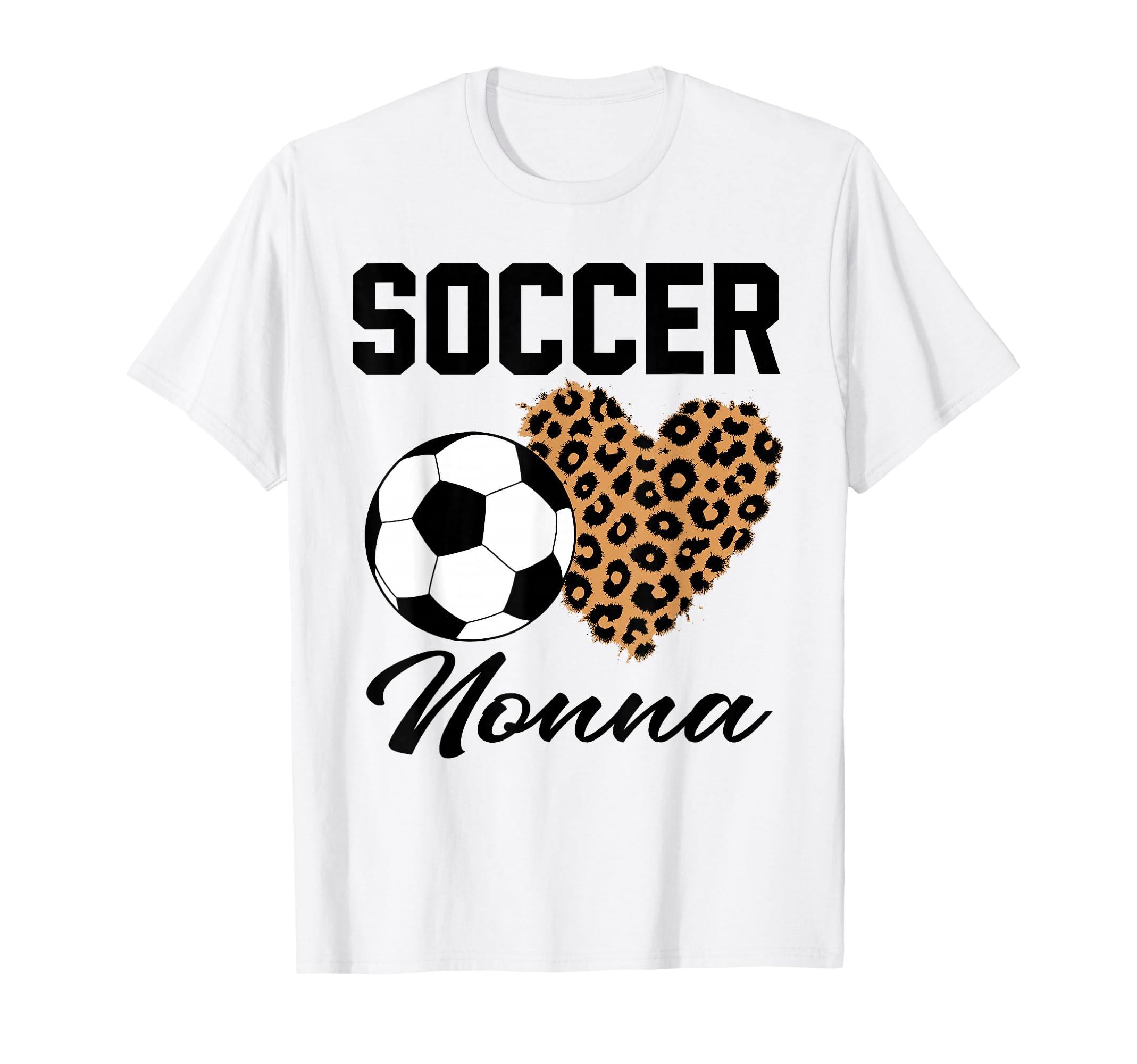 Soccer Nonna Leopard Heart Nonna T-Shirt - Aesthetic Graphic Men Women - T-Shirt, Sweatshirt, Hoodie