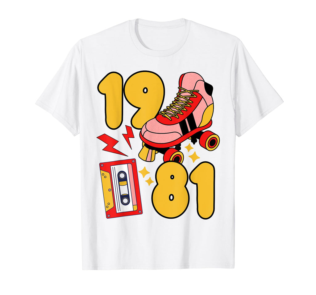 80S Vibes Mixed Tapes Roller Skates 1981 T-Shirt - Graphic Print Men Women - T-Shirt, Sweatshirt, Hoodie