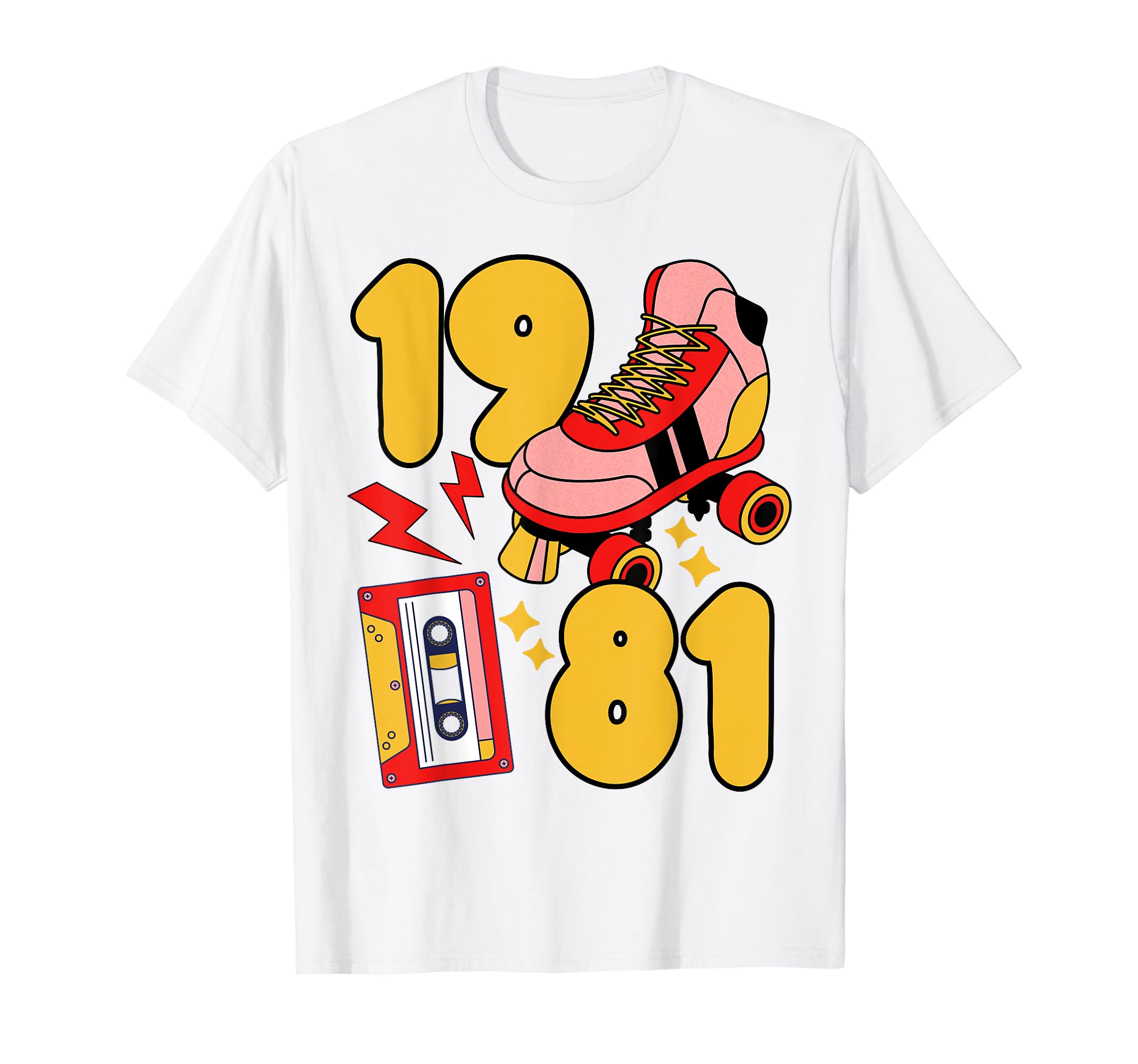 80S Vibes Mixed Tapes Roller Skates 1981 T-Shirt - Graphic Print Men Women - T-Shirt, Sweatshirt, Hoodie