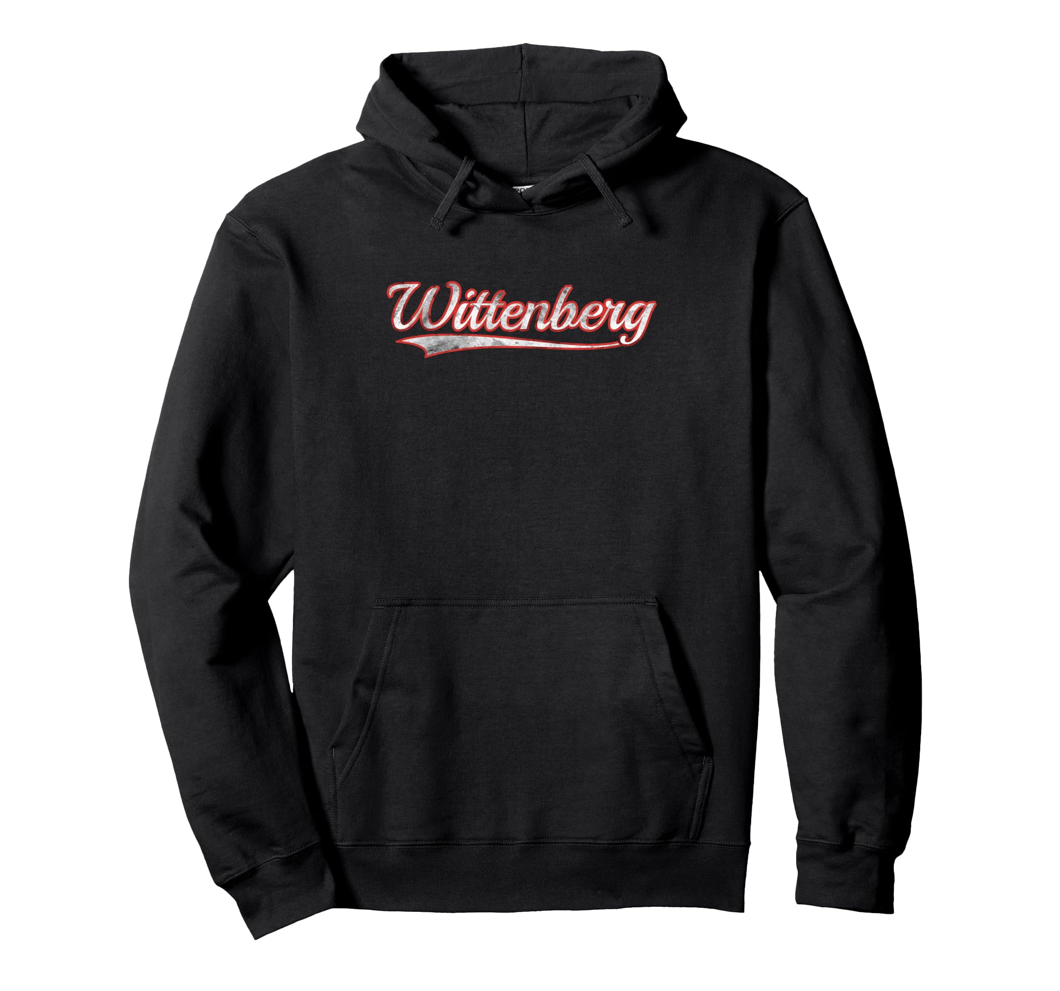 Wittenberg Varsity Distressed Throwback Hoodie - Fun Novelty Design Unisex - T-Shirt, Sweatshirt, Hoodie