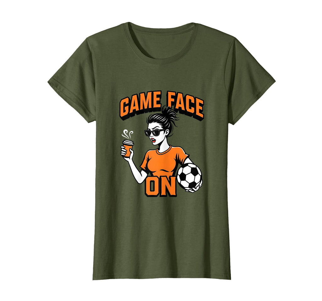Game Face Proud Soccer Mom T-Shirt - Trendy Graphic for Adults - T-Shirt, Sweatshirt, Hoodie
