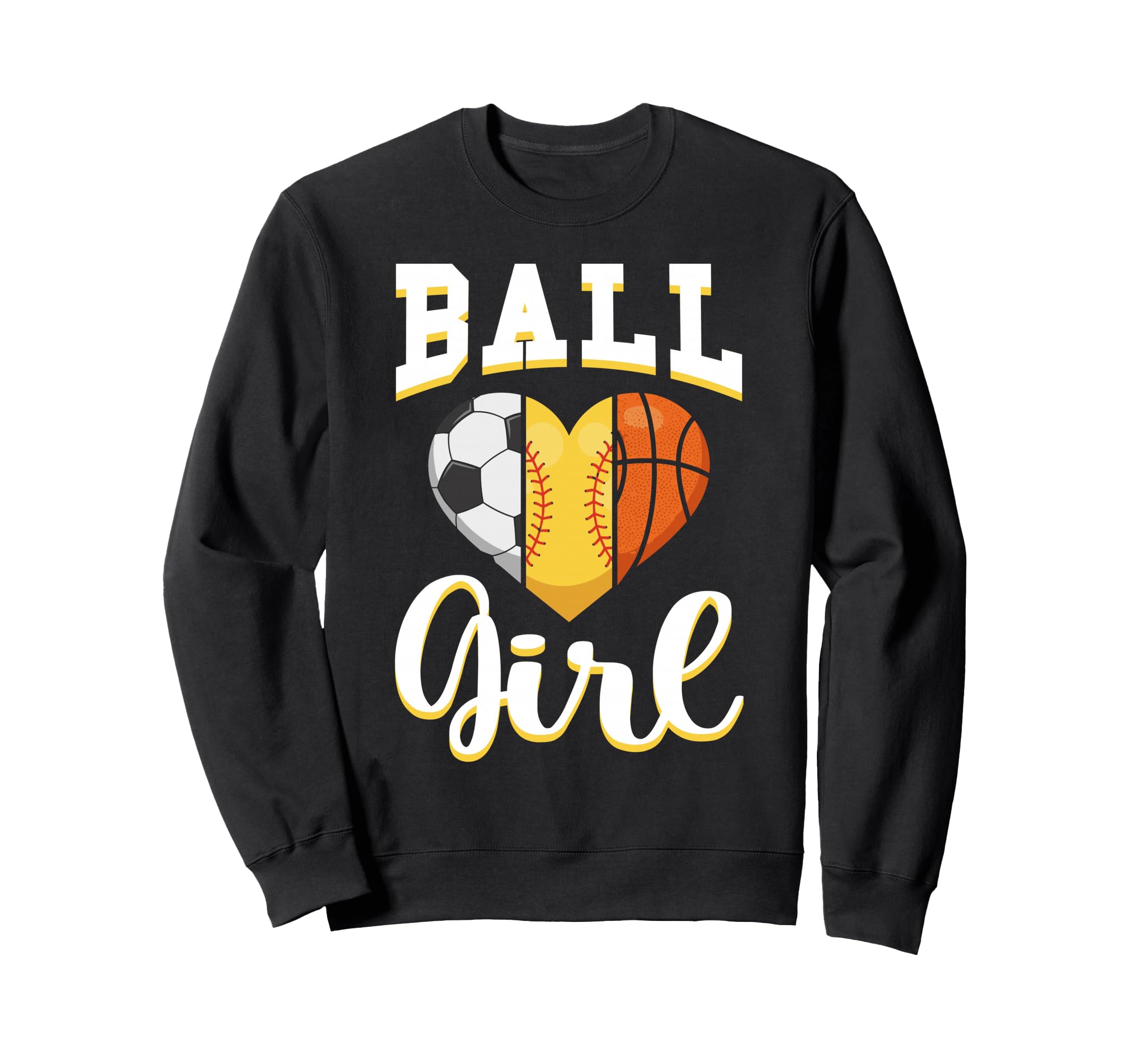 Ball Sports Heart Soccer Softball Sweatshirt - Trendy Graphic Men Women - T-Shirt, Sweatshirt, Hoodie