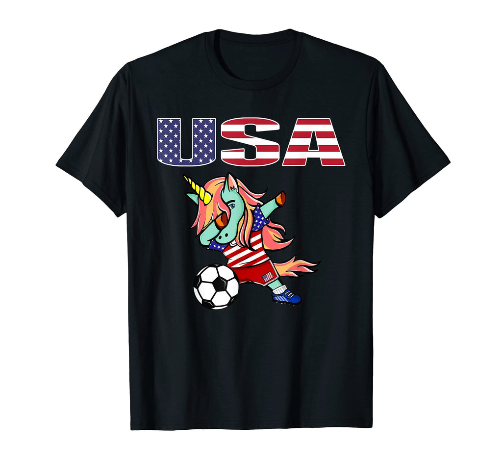 Dabbing Green Unicorn America T-Shirt - Casual Everyday Wear Men Women - T-Shirt, Sweatshirt, Hoodie