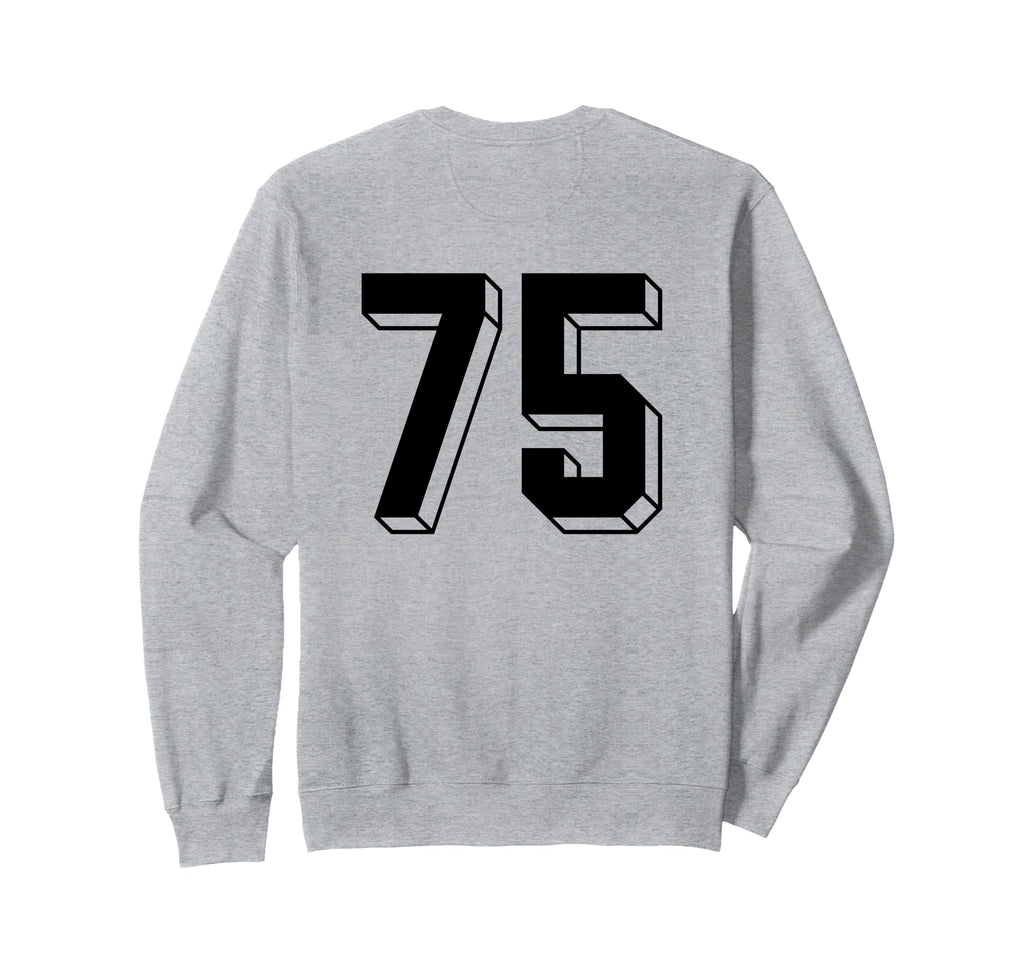 Number 75 Backside 80S 90S Team Jersey Sweatshirt - Unique Graphic Unisex - T-Shirt, Sweatshirt, Hoodie