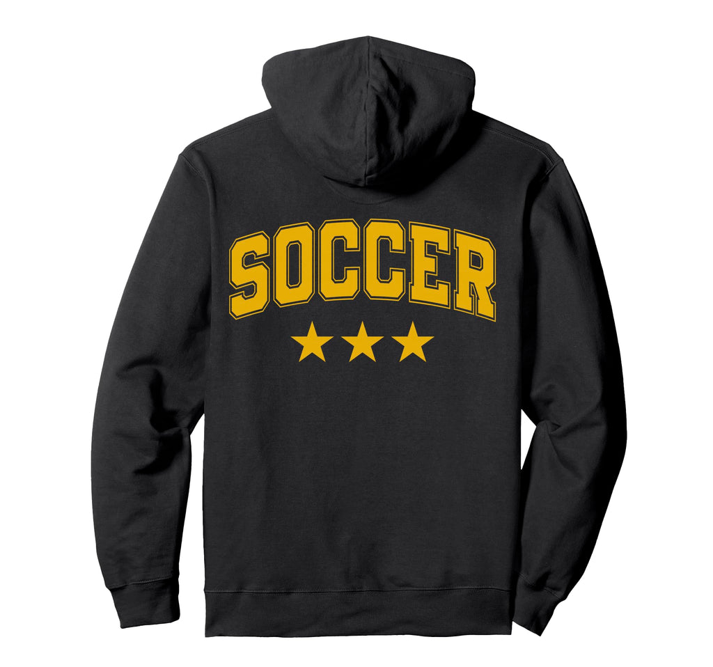 Soccer All Yellow Stars Text Hoodie - Unique Graphic for Adults - T-Shirt, Sweatshirt, Hoodie