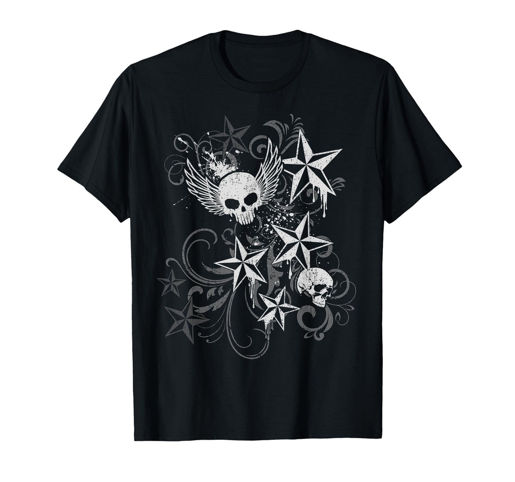 Y2K Grunge Skull Wings 2000S 90S Emo T-Shirt - Casual Everyday Wear Unisex - T-Shirt, Sweatshirt, Hoodie