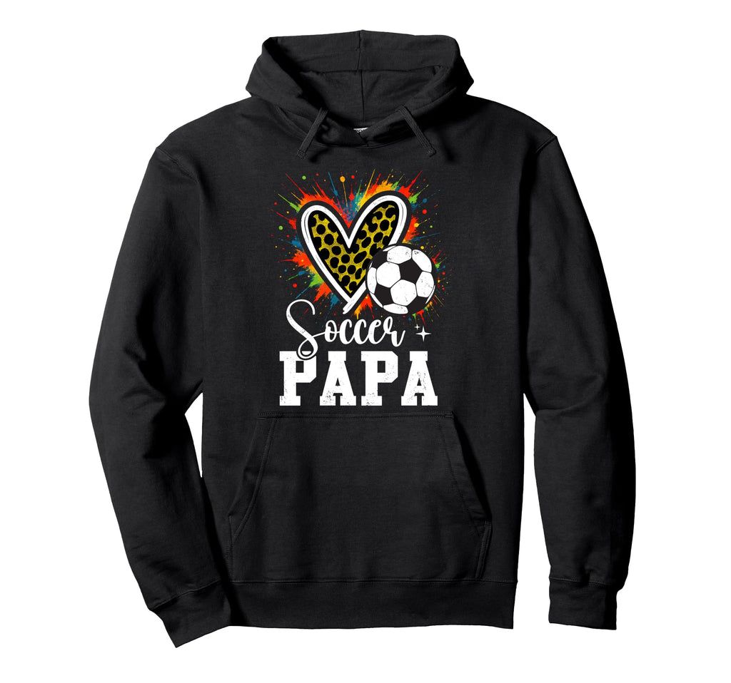 Soccer Papa Leopard Heart Colorful Hoodie - Custom Art Print Unisex - T-Shirt, Sweatshirt, Hoodie