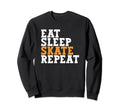 Eat Sleep Skate Repeat Roller Sweatshirt - Custom Art Print Men Women - T-Shirt, Sweatshirt, Hoodie